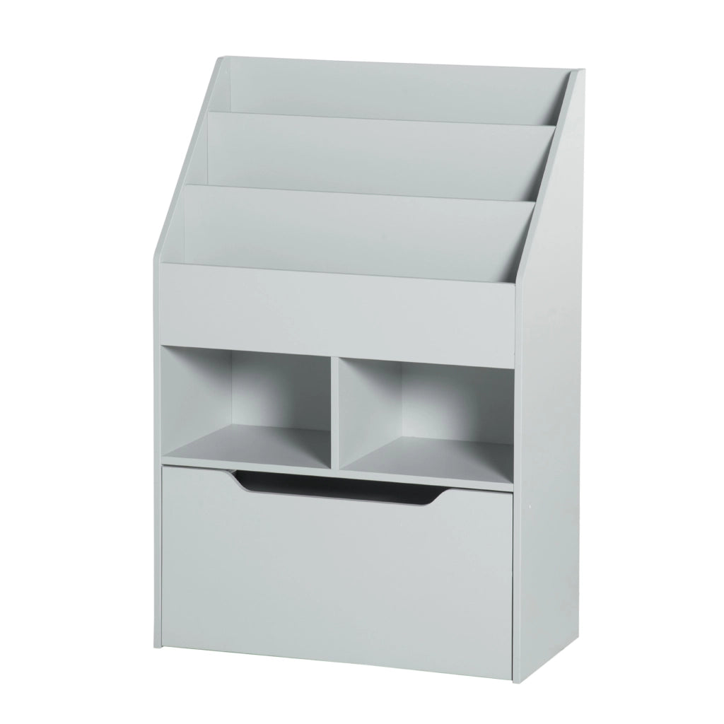 Libreria Scaffale Multistrato con Cassetti e Ripiani ¨C Minimal ¨C Grigio 80x30x180