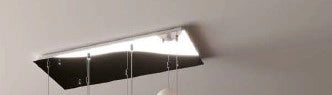 SOSPENSIONE CROMO 7 LUCI RETTANGOLARE VETRI 3X TR + 4X BF 1184CR-S7 R-BT