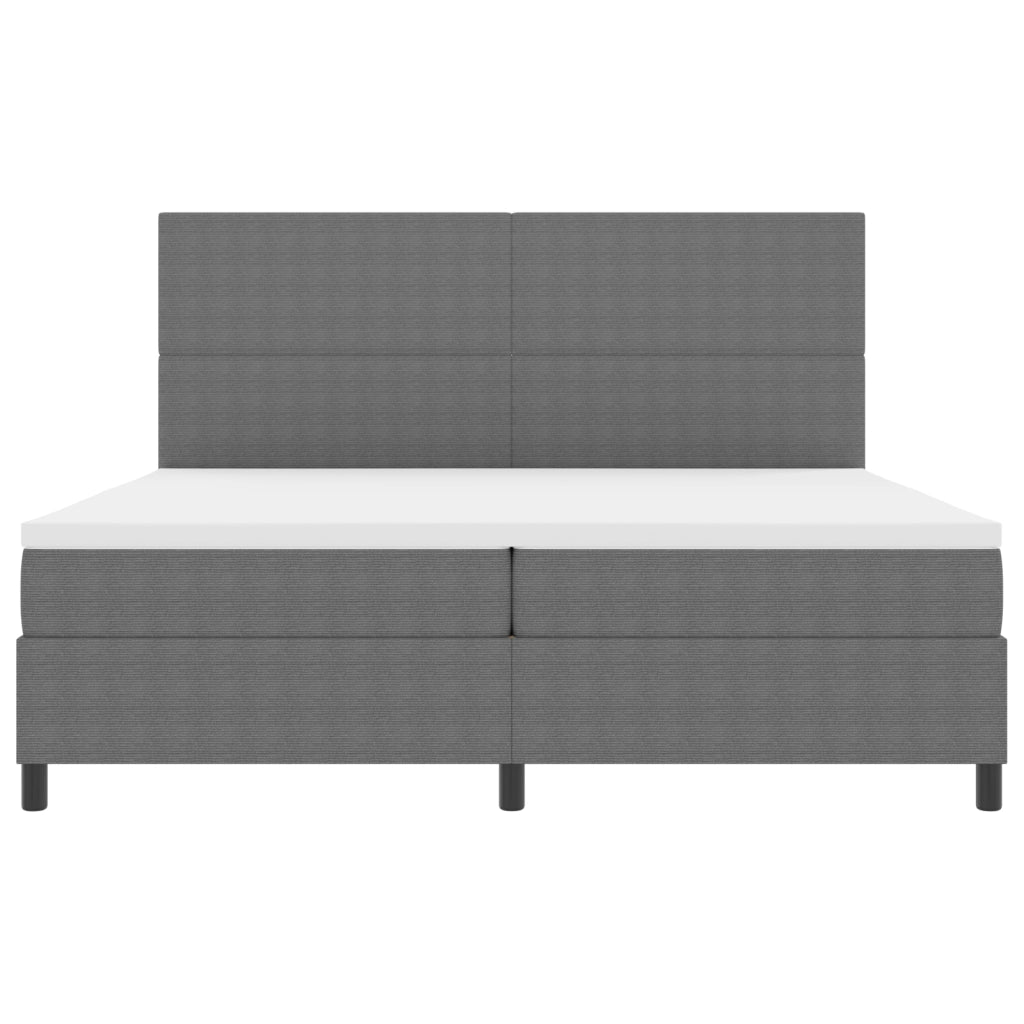 Letto a Rete con Materasso Grigio Chiaro 200x200 cm Tessuto di Corduroy