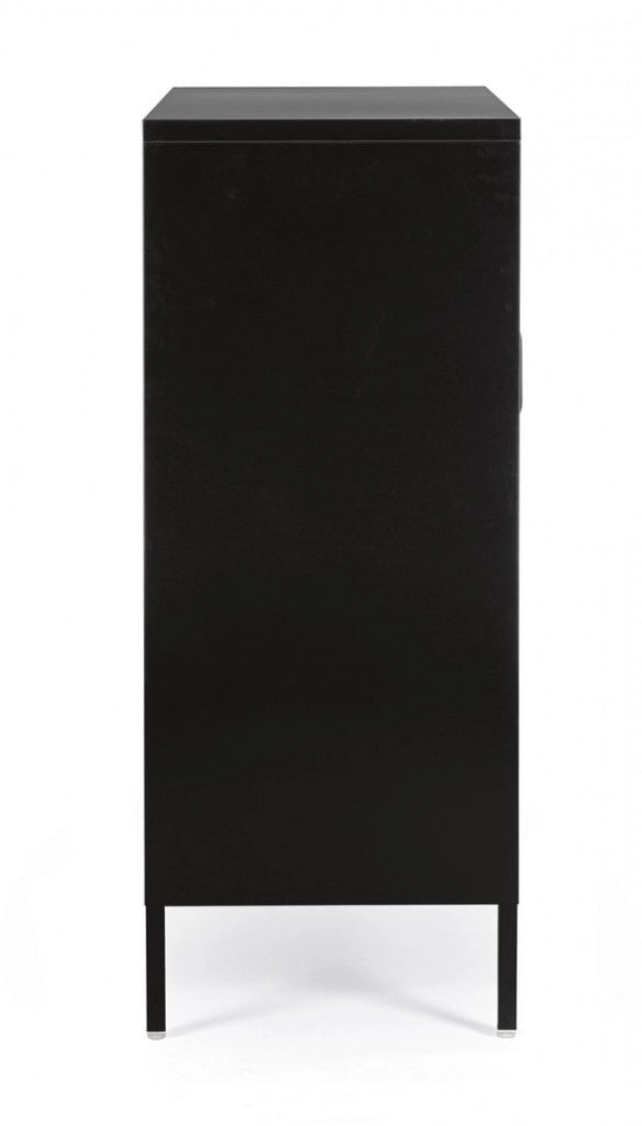 Mobile Basso 2 Ante 40x80x101,5 cm Cambridge in Acciaio Nero