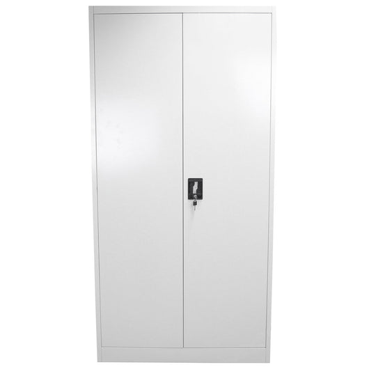 Armadietto Grigio Chiaro Alto 180cm in Acciaio per Casa e Ufficio con 4 Ripiani