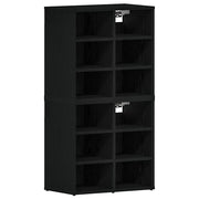 Scarpiera | Mobile per scarpe 2 pz Rovere Nero 52 x 30 x 50,5 cm