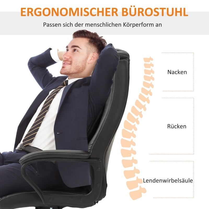 Sedia da Ufficio Ergonomica con Massaggio a Vibrazione, Schienale Alto, Funzione Oscillante, Marrone