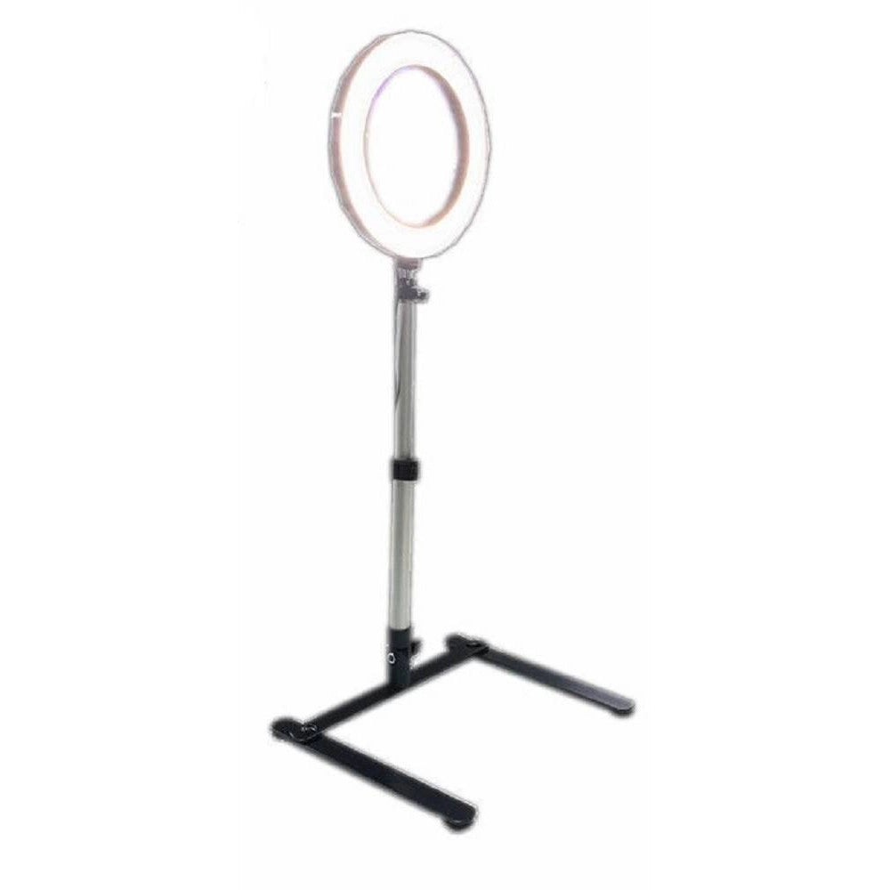 Trade Shop - Luce Led Ad Anello Luminoso Per Selfie Staffa Tavolo Supporto Cellulare Bd2005 -