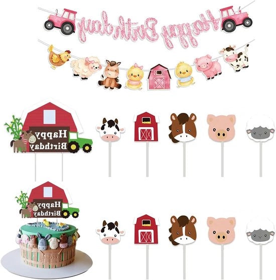 Bastone di Augurio con Animali da Fattoria - 13 pezzi - Decorazione di Festa per Feste di Compleanno e Matrimoni di Bambini - Perfetto per Feste di Bambini