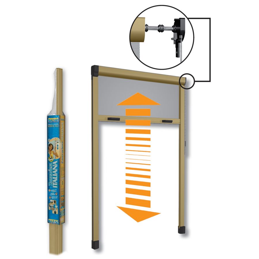 ZANZARIERA BAZAR VERTICALE CON CATENELLA120X250 BRONZO