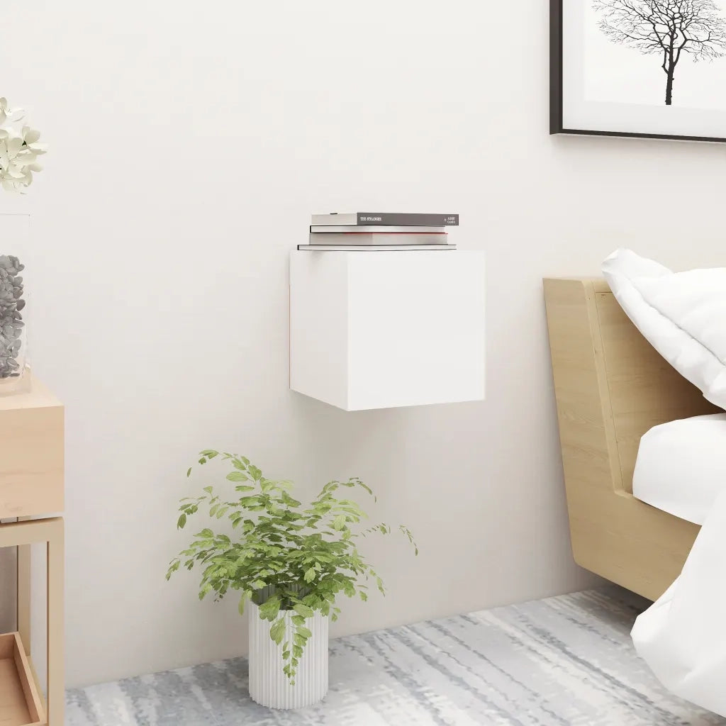 Comodino Bianco 30,5x30x30 cm in Legno Multistrato 3079706