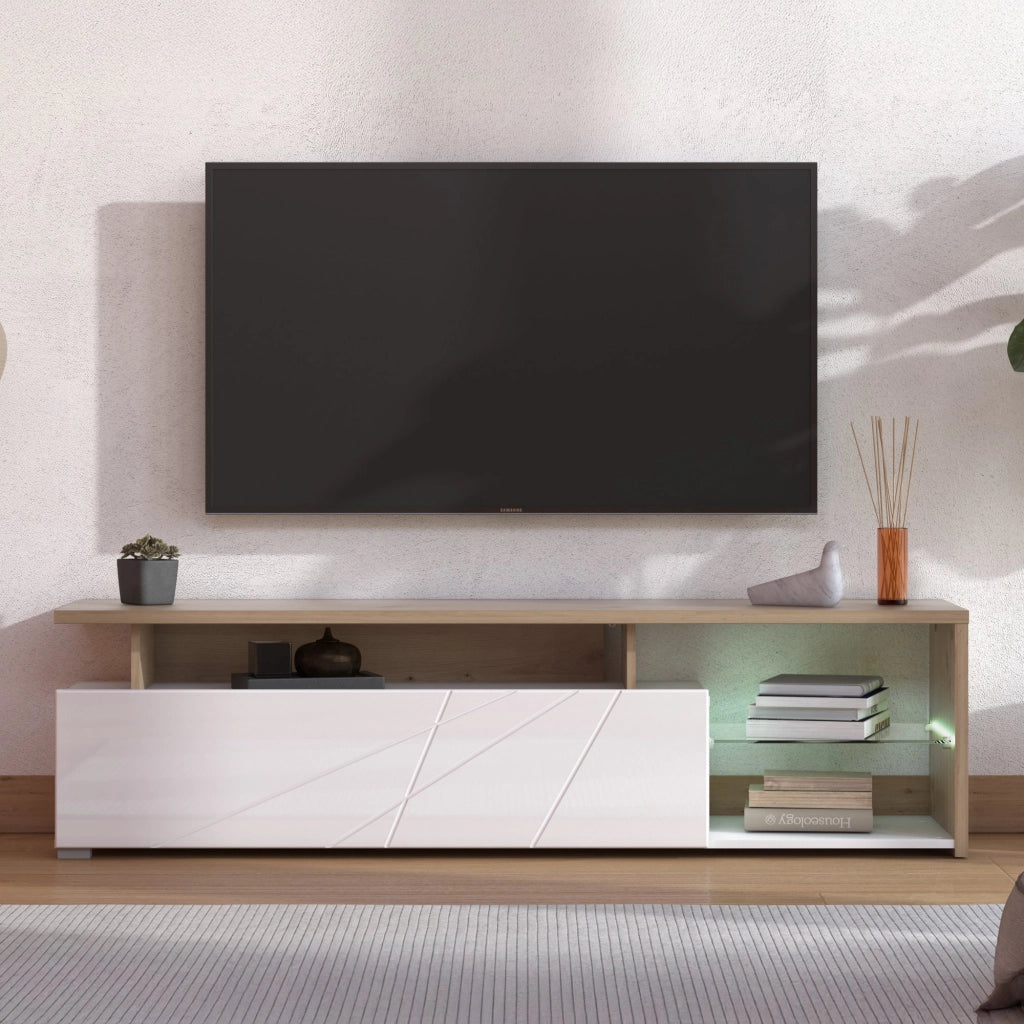 Induno, Mobile Porta tv Cassetti, 170x41.5x46.5h cm Bianco