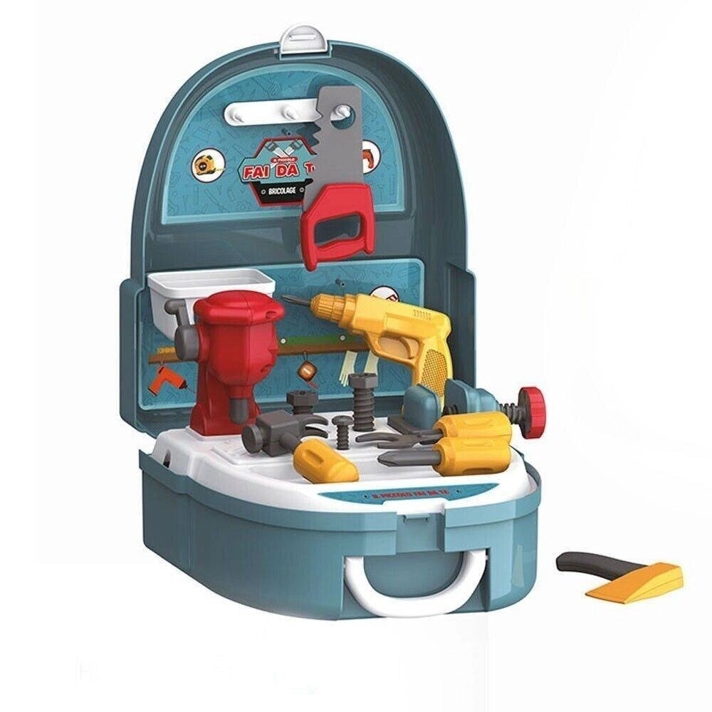 Trade Shop - Attrezzi Bricolage Con Zaino Giocattolo Per Bambini Il Piccolo Fai Da Te Gioco -