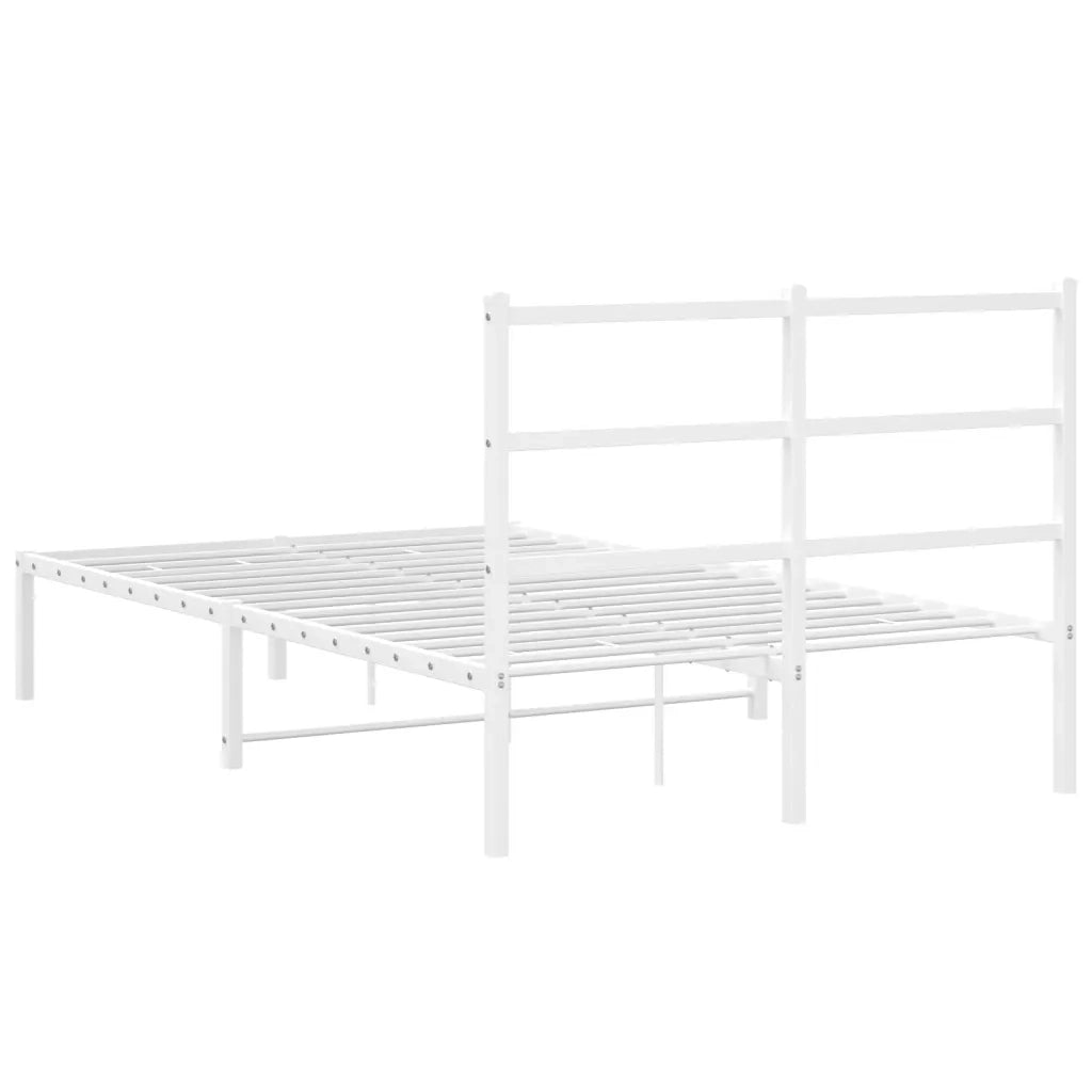 Giroletto con Testiera in Metallo Bianco 120x200 cm 355412