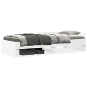 Letto singolo | Letto per adulti | Giroletto Bianco 100x200 cm in Legno Massello