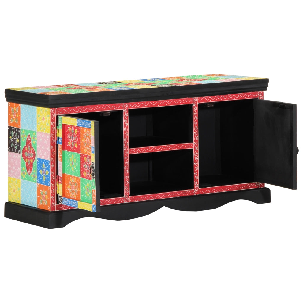 Mobile TV  Multicolore 100x35x50 cm in Legno Massello di Mango