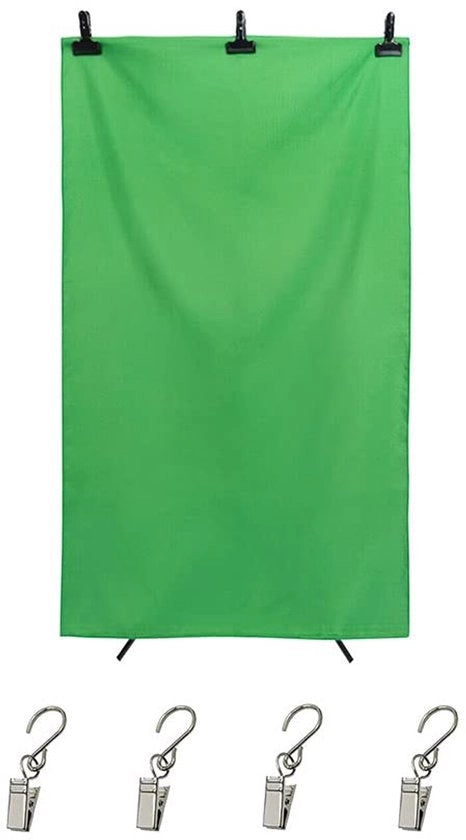 Telaio di supporto per fotografia 5 x 3,3 ft - Sfondo mousseline - Clip per sfondo - Sfondo verde per retouching - Design professionale - Sostenibile e senza rilievi - Greenscreen