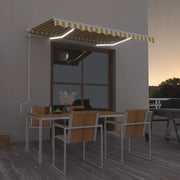 Tenda Automatica con Sensore Vento LED 300x250 cm Gialla/Bianca 3068873