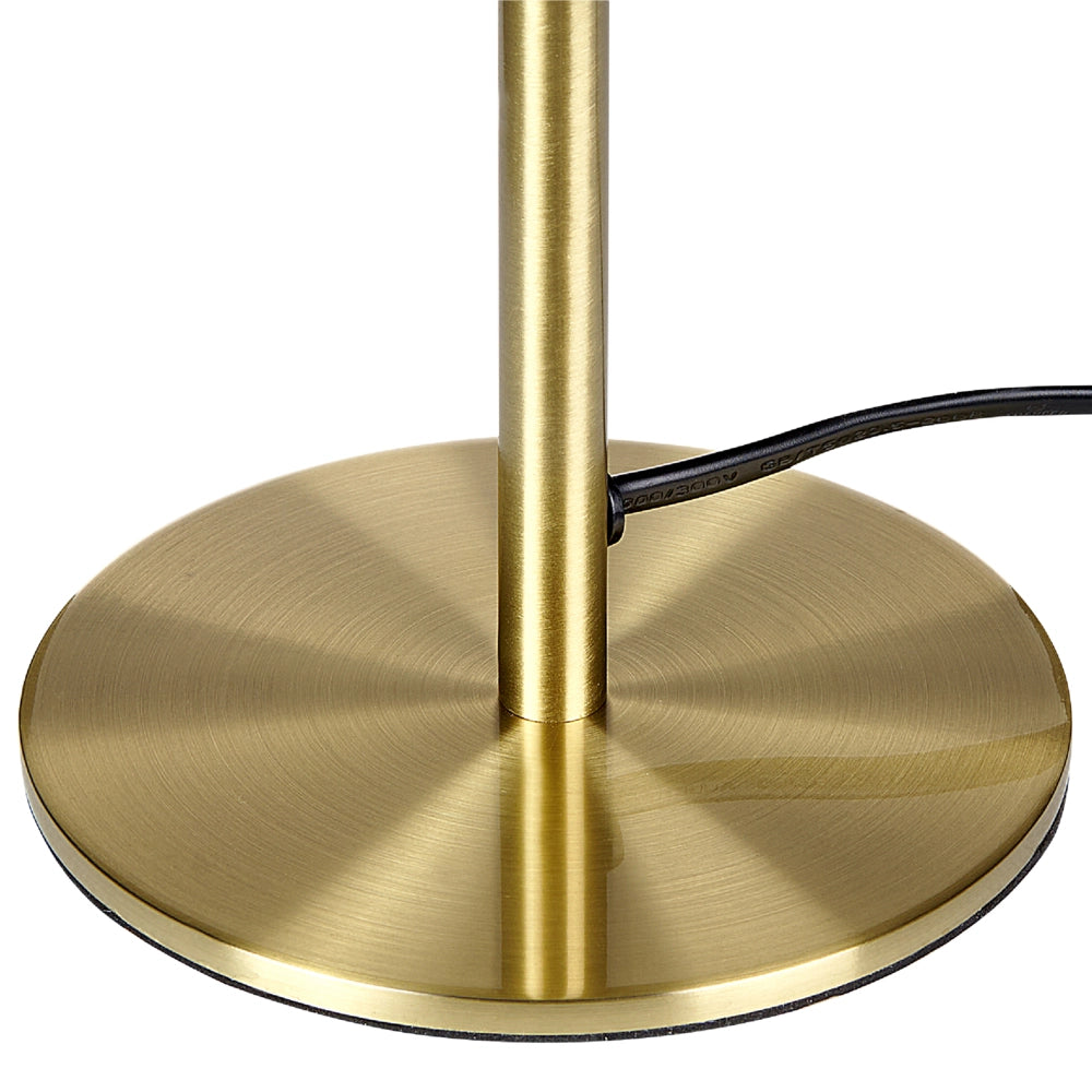 Lampada da tavolo con base in metallo oro e paralume in vetro, in stile minimalista, per la casa e l'ufficio.