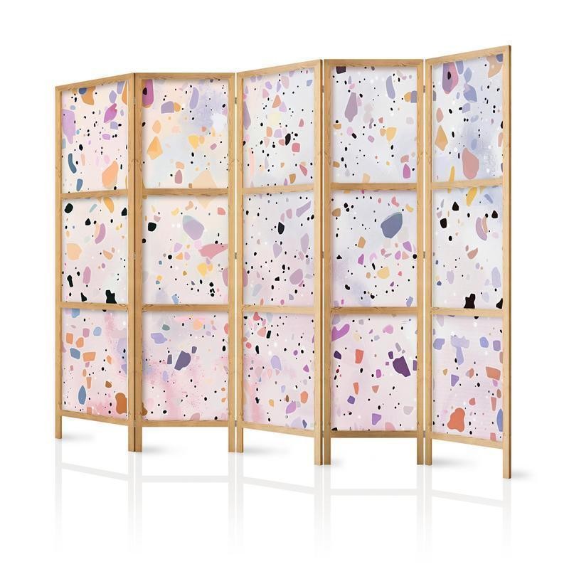 Paravento giapponese - Confetti-Style Terrazzo - Purple-Pink - Colorful Pattern Larghezza x Altezza Decor: 225x172
