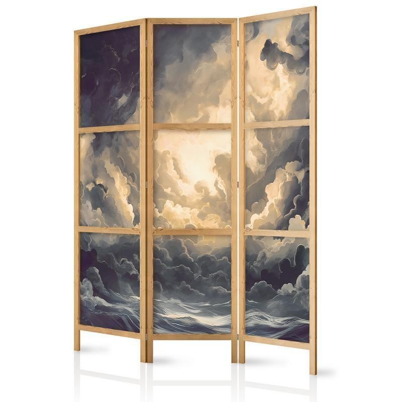 Paravento giapponese - Epic Light Play: The Sun Battling for Dominance Over the Clouds Larghezza x Altezza Decor: 135x172