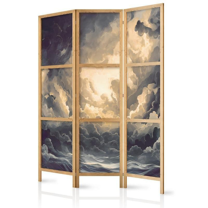 Paravento giapponese - Epic Light Play: The Sun Battling for Dominance Over the Clouds Larghezza x Altezza Decor: 135x172