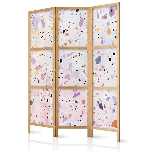 Paravento giapponese - Confetti-Style Terrazzo - Purple-Pink - Colorful Pattern Larghezza x Altezza Decor: 135x172