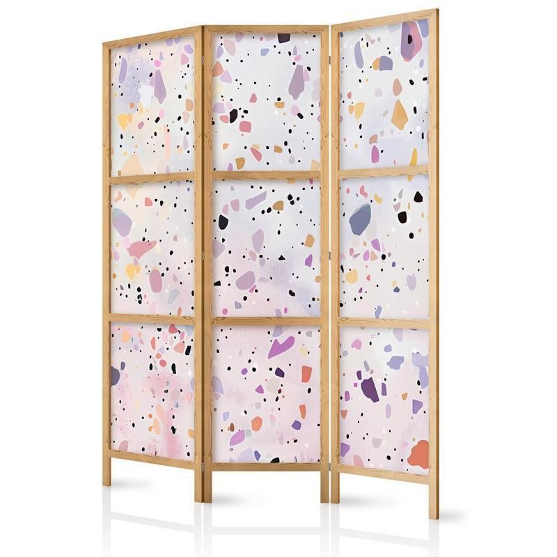 Paravento giapponese - Confetti-Style Terrazzo - Purple-Pink - Colorful Pattern Larghezza x Altezza Decor: 135x172