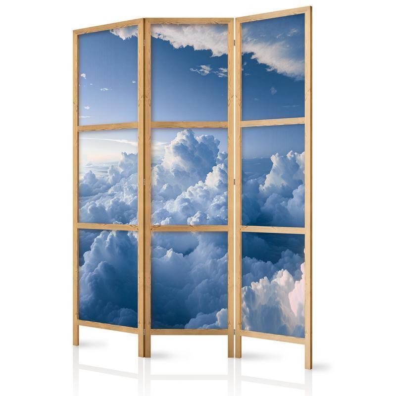 Paravento giapponese - Aerial Landscapes: Rays Illuminating Fluffy Cloud Formations Larghezza x Altezza Decor: 135x172