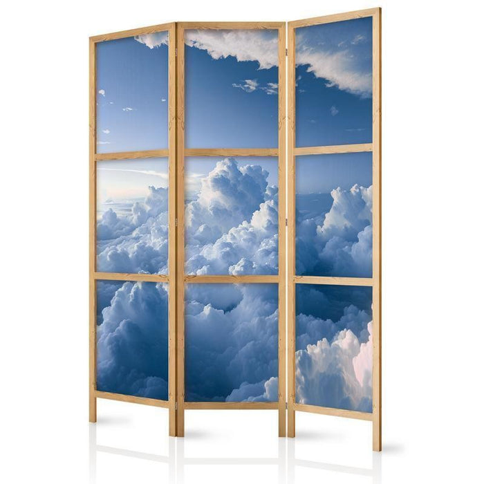 Paravento giapponese - Aerial Landscapes: Rays Illuminating Fluffy Cloud Formations Larghezza x Altezza Decor: 135x172