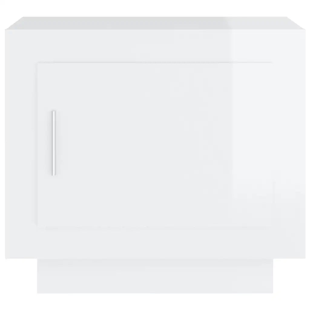 Tavolino Salotto Bianco Lucido 51x50x45 cm in Legno Multistrato 811805