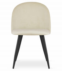 Sedia Valora BELLO in velluto beige con gambe nere x3