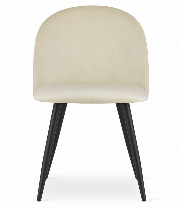 Sedia Valora BELLO in velluto beige con gambe nere x3