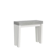 Consolle allungabile 90x40/300 cm SpimboX Mix piano Cemento - struttura Bianco Frassino