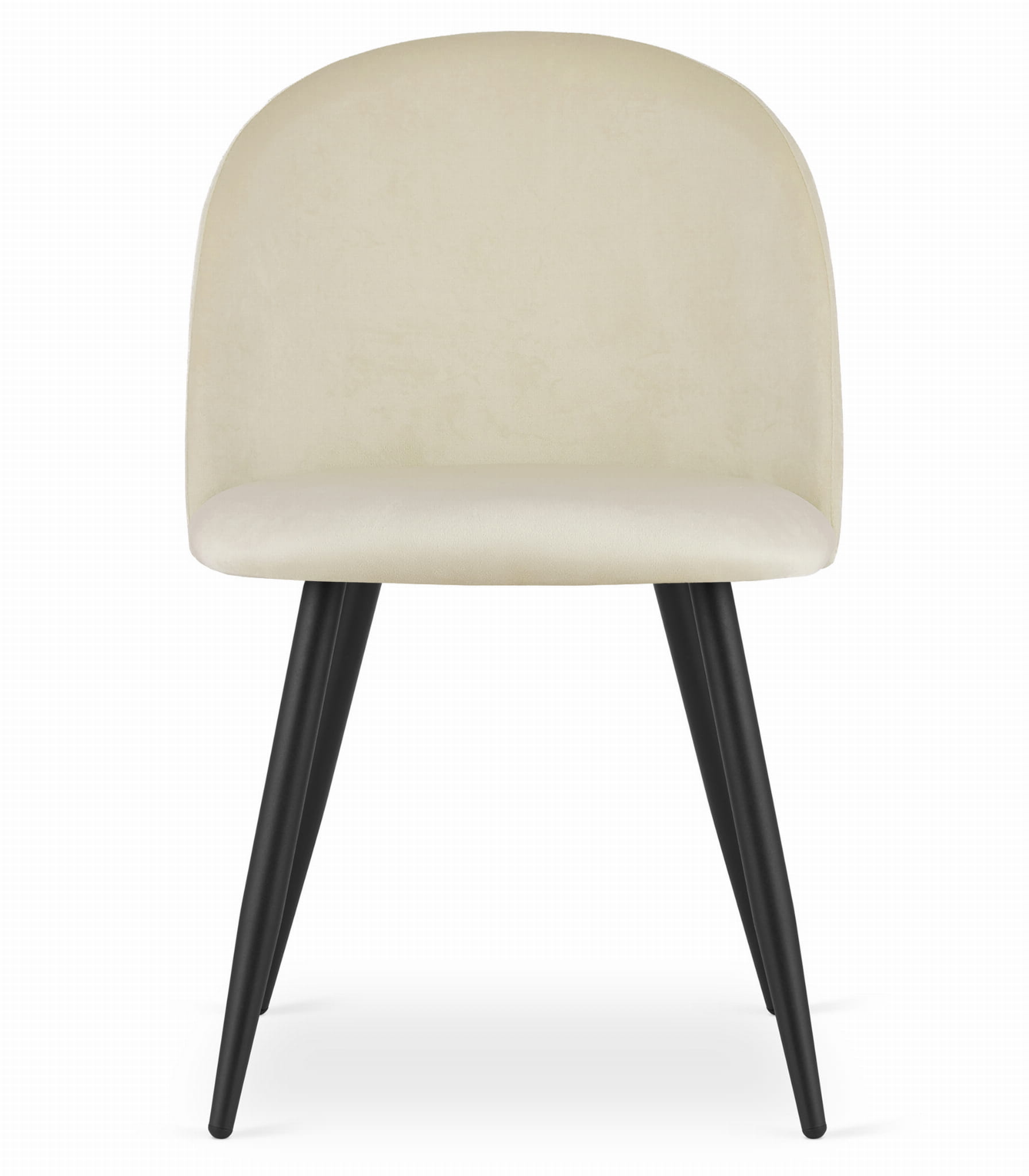 Sedia Valora BELLO in velluto beige con gambe in metallo nero x4