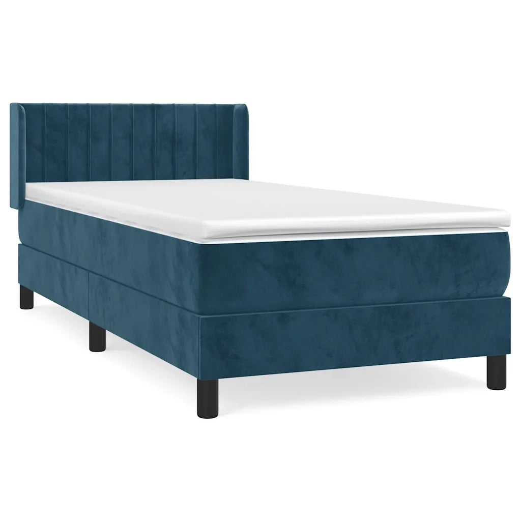 Giroletto a Molle con Materasso-Struttura Letto Blu Scuro 80x200 cm in Velluto 827936