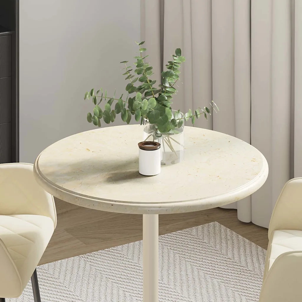 Piano per Tavolo | Superficie Tavolo | Piano Scrivania Crema ?60x2,5 cm in Marmo