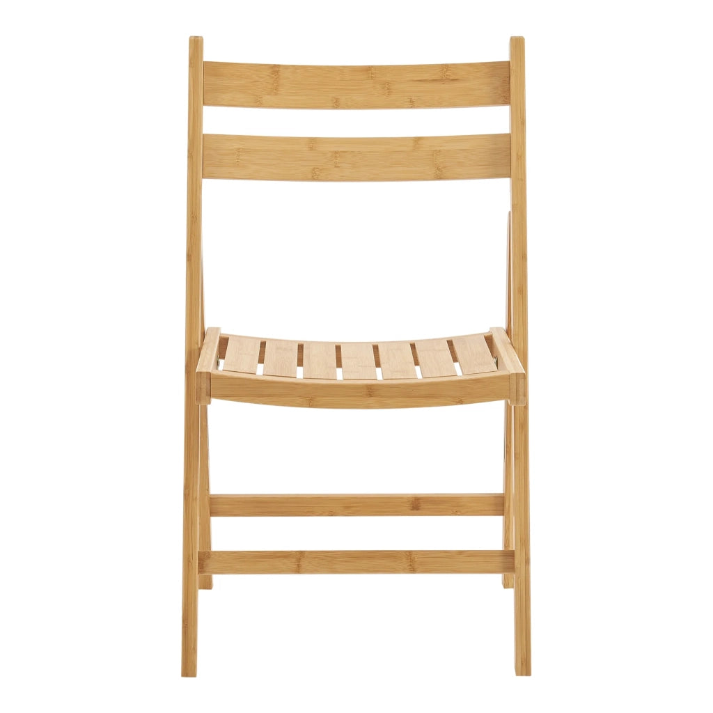 Set di 2 sedie pieghevoli da esterno per giardino campeggio e terrazza bambù 78 x 45 x 40 cm naturale 03_0009636