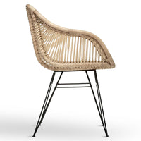 Sedia Desy in vero legno di bambu con gambe in ferro verniciato