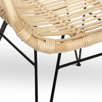 Sedia Desy in vero legno di bambu con gambe in ferro verniciato