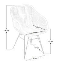 Sedia Desy in vero legno di bambu con gambe in ferro verniciato