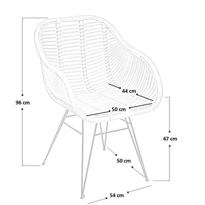 Sedia Desy in vero legno di bambu con gambe in ferro verniciato