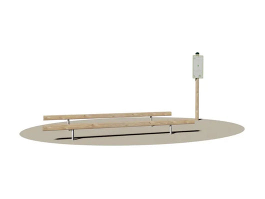 Flessione del Tronco Giochipark legno e acciaio zincato con cartello informativo