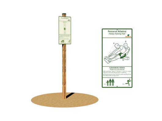 Flessione del Tronco Giochipark legno e acciaio zincato con cartello informativo