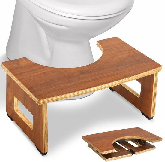 Toiletkruk in Legno per Adulti - Toiletkruk Opvouglabile in Legno - Supporto per Defecazione in Legno