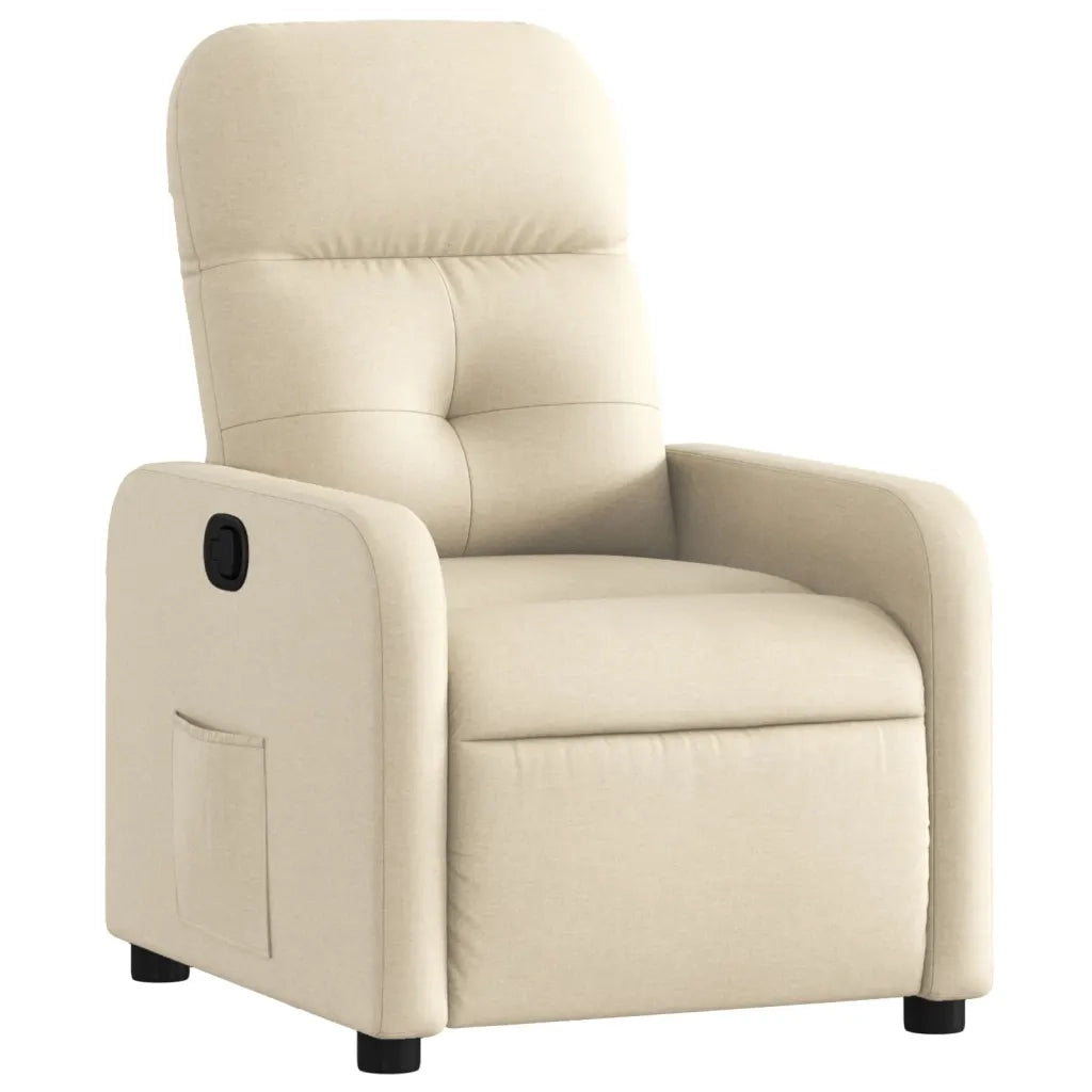 Divano Sedia-Poltrona Reclinabile in Tessuto Crema 474221