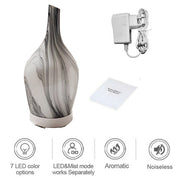 Trade Shop - Diffusore Oli Vetro Cromoterapia Aromaterapia Umidificatore Bianco E Nero 03 Led -