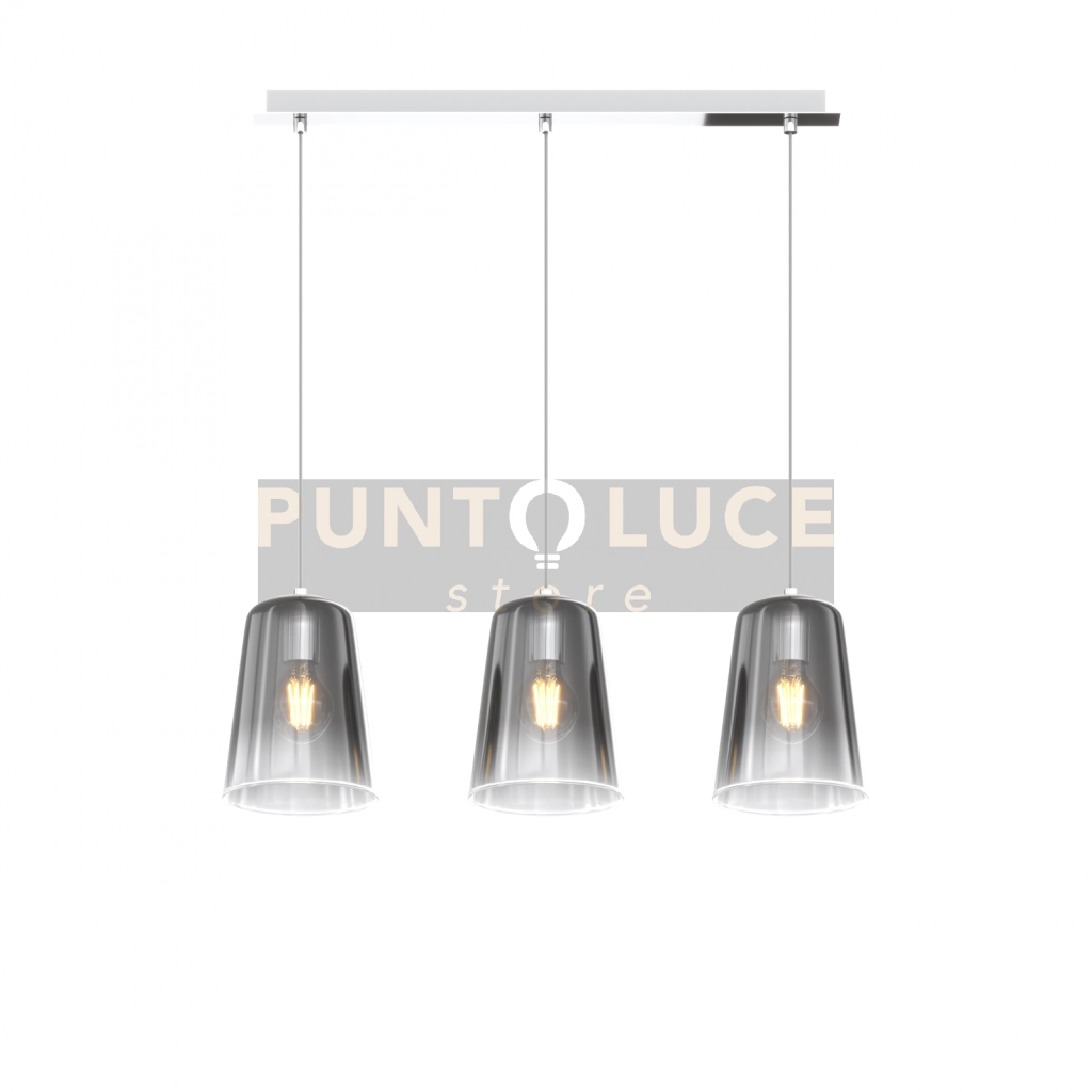 SOSPENSIONE CROMO RETTANGOLARE 3 LUCI CROMO 1164CR-S3 R-CR