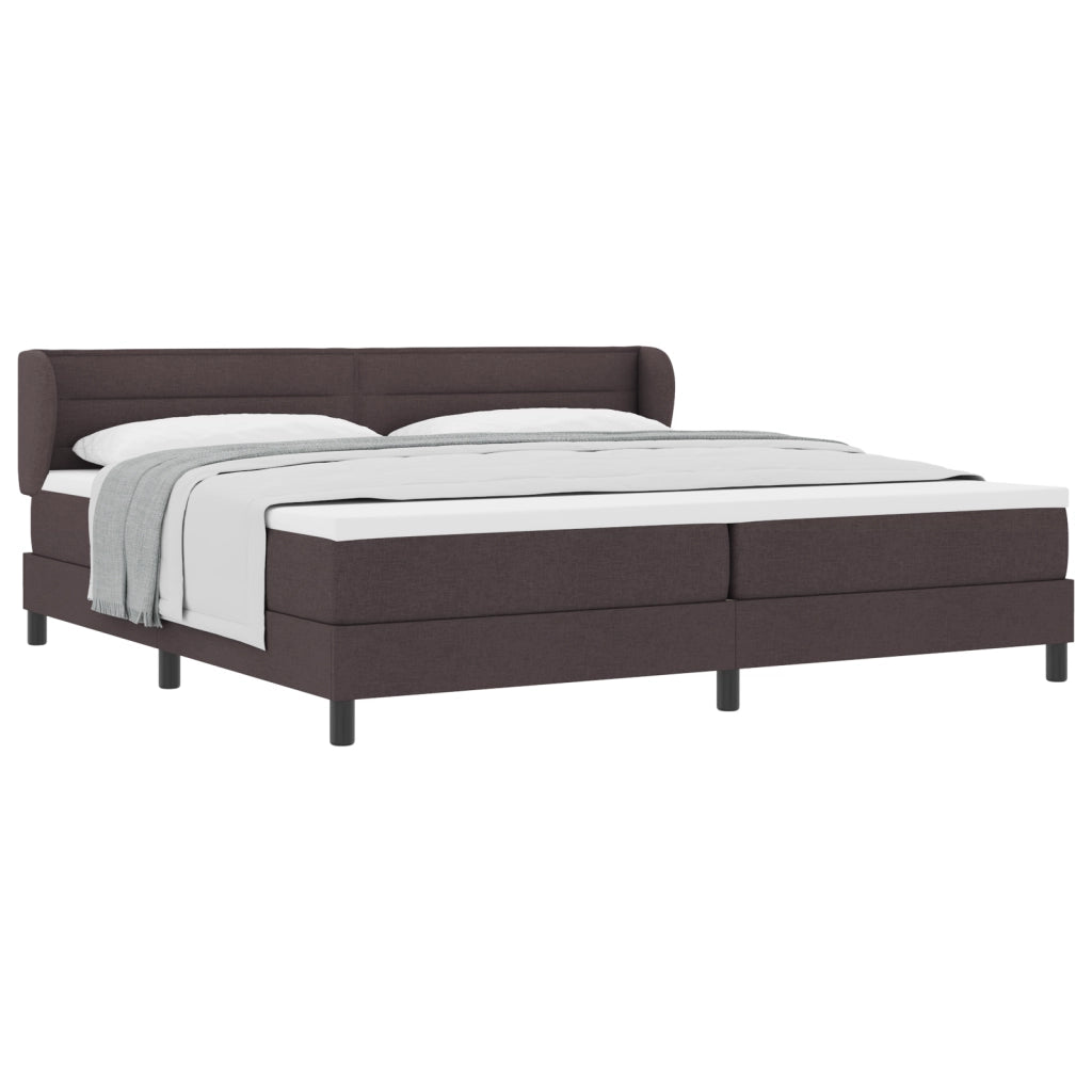 Letto Box Spring con Materasso Marrone Scuro 200x200 cm Tessuto