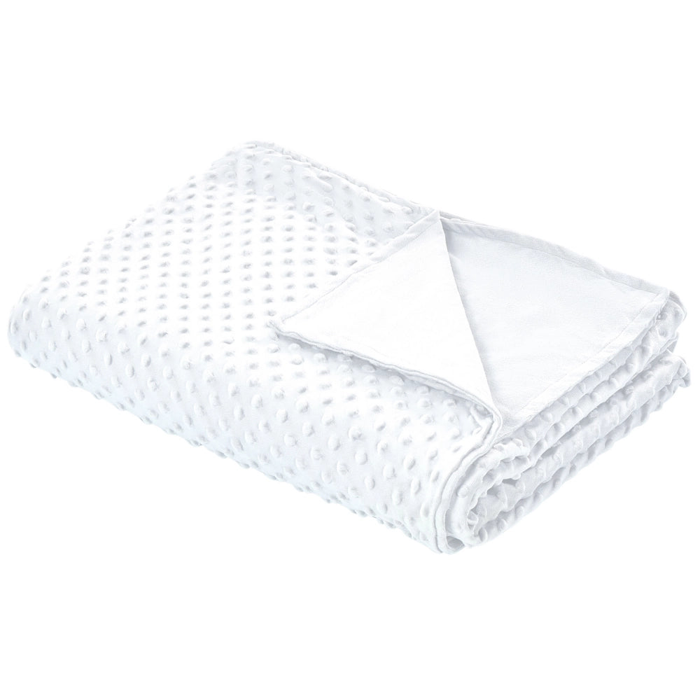 Copripiumino per coperta ponderata Bianca Tessuto poliestere 135 x 200 cm Motivo a pois Design moderno Tessile camera da letto