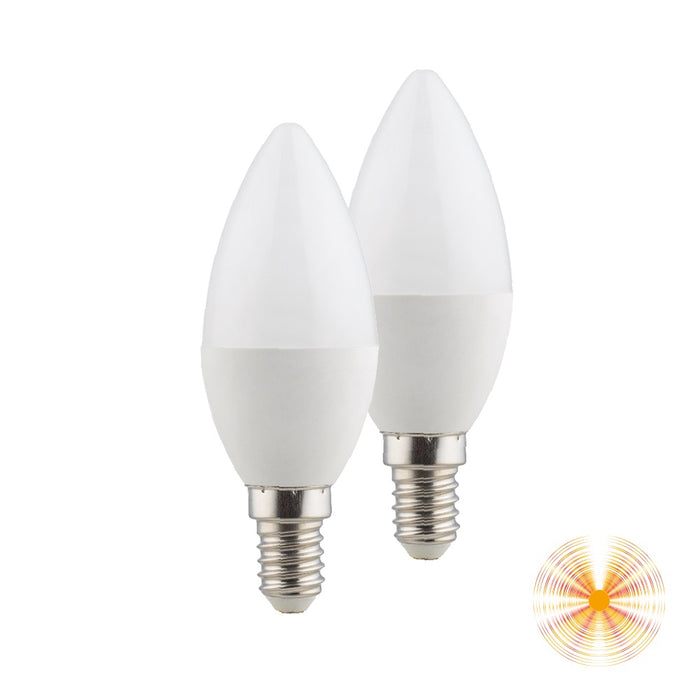 BIPACK LAMPADINA LED C37 E14 3000K 5W 425LM