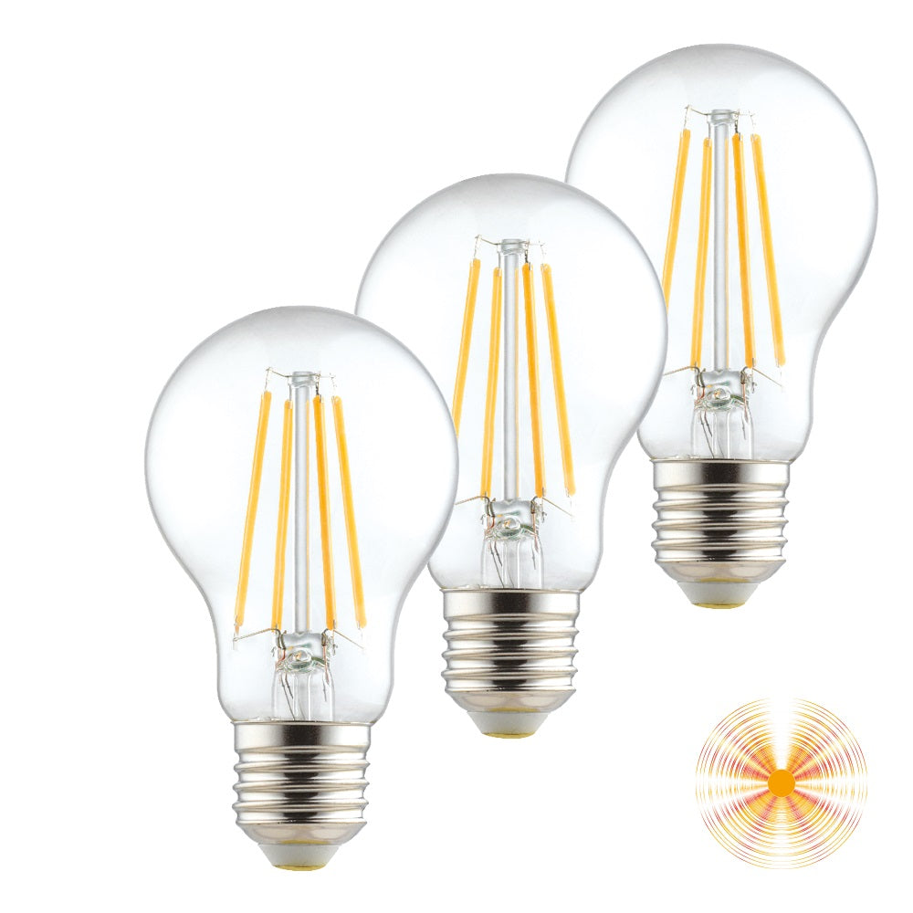 TRIPACK LAMPADINA FILAMENTO E27 9W 3000K 1250LM