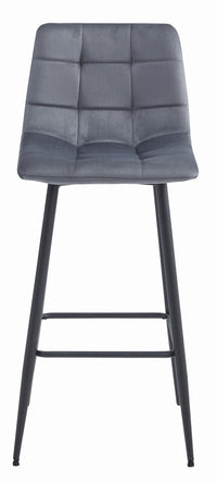 Sgabello Valora TEOTO in velluto grigio scuro con gambe nere x2