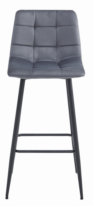 Sgabello Valora TEOTO in velluto grigio scuro con gambe nere x2